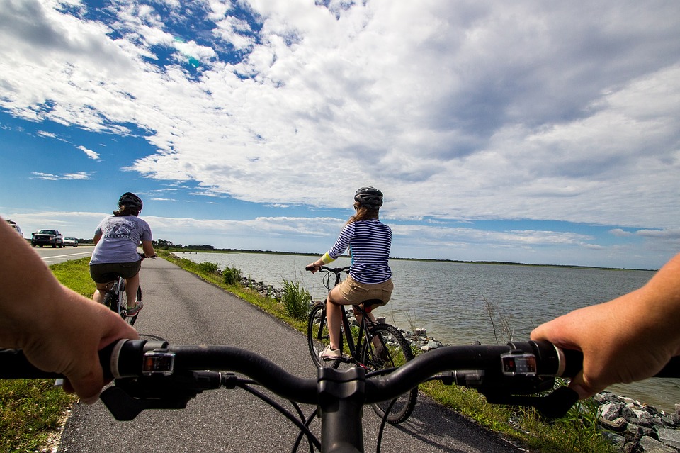 family cycling