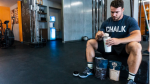 a sportsman consuming pre-workout